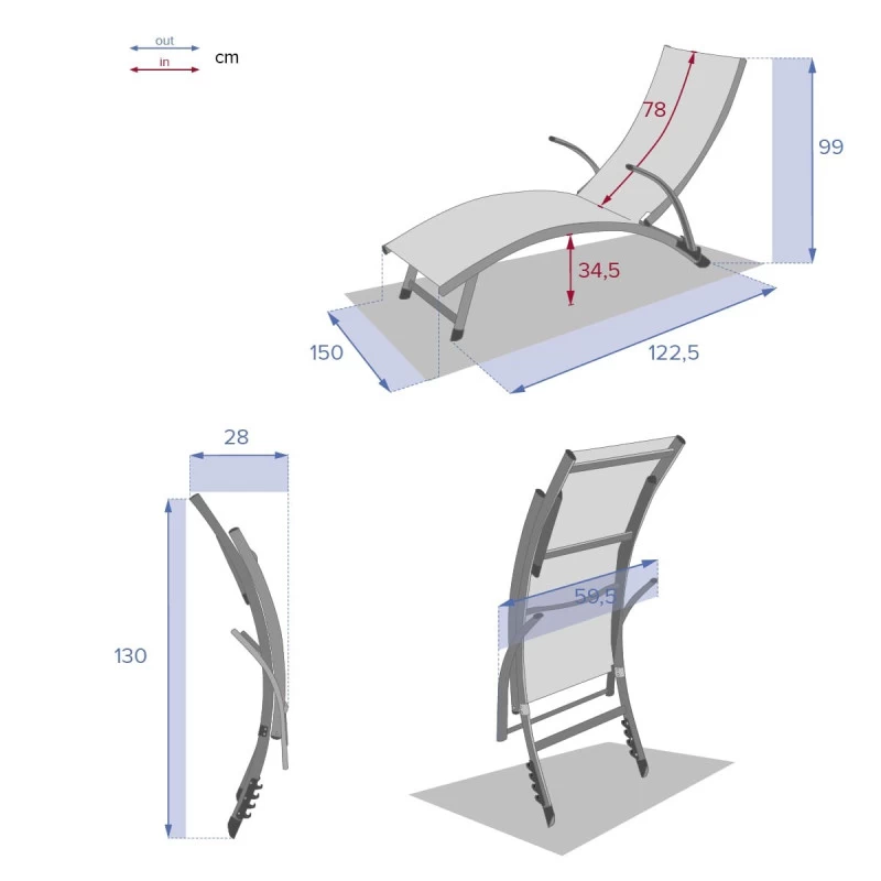 Transat Samba Pliable Bleu Canard/graphite Hespéride 9 Transat Samba Pliable Bleu Canard/graphite Hespéride – Image 7