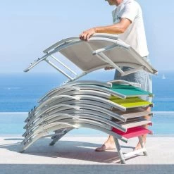 Transat Samba Pliable Et Empilable Gris Ardoise Hespéride -Décoration De Meubles transat samba pliable et empilable gris ardoise hesperide 8