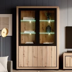 Vitrine 2 Portes + 2 Portes Vitrées Dijon -Décoration De Meubles vitrine 2 portes 2 portes vitrees dijon 1 2