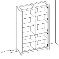 Vitrine 2 Portes + 2 Portes Vitrées Dijon -Décoration De Meubles vitrine 2 portes 2 portes vitrees dijon 1 6