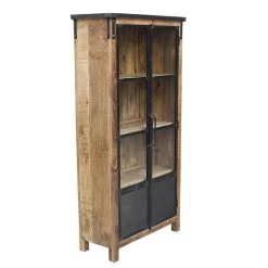 Vitrine 2 Portes Bois De Manguier Et Métal 10 Vitrine 2 Portes Bois De Manguier Et Métal -Décoration De Meubles vitrine 2 portes bois de manguier et metal 1 1