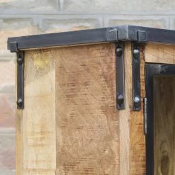 Vitrine 2 Portes Bois De Manguier Et Métal 13 Vitrine 2 Portes Bois De Manguier Et Métal -Décoration De Meubles vitrine 2 portes bois de manguier et metal 1 4