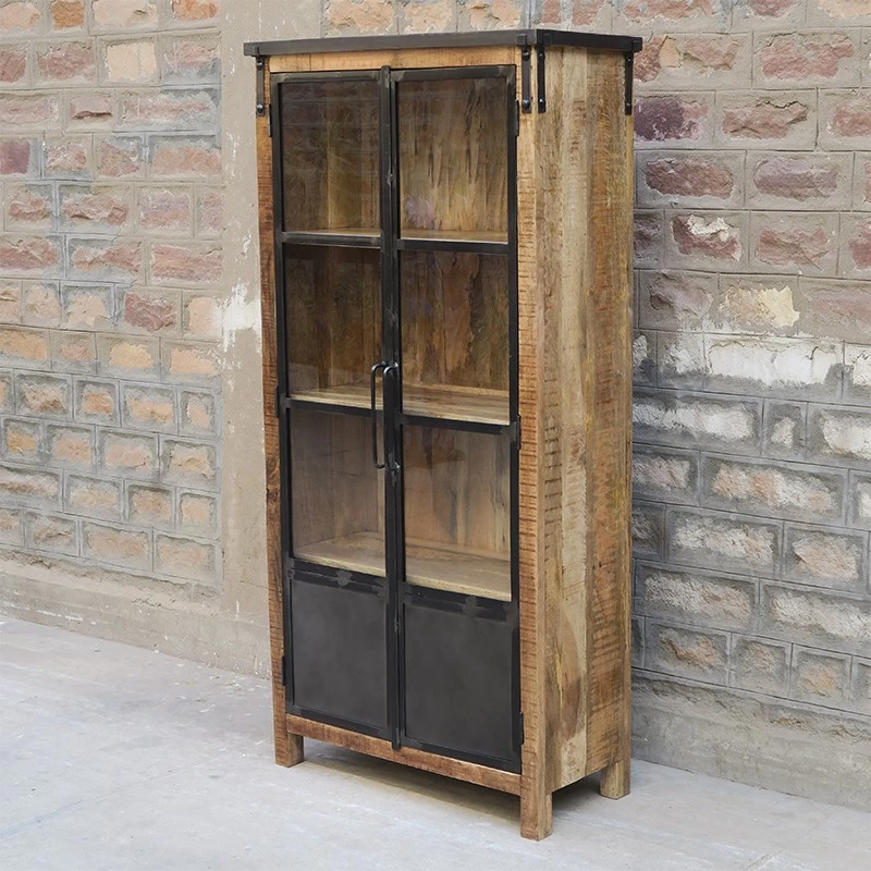 Vitrine 2 Portes Bois De Manguier Et Métal 8 Vitrine 2 Portes Bois De Manguier Et Métal – Image 6