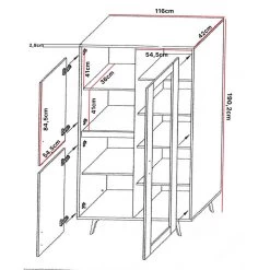 Vitrine 3 Portes Avec LED Wiva -Décoration De Meubles vitrine 3 portes avec led wiva 5