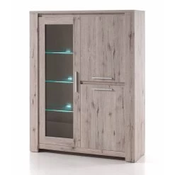 Vitrine 3 Portes LED Coloris Bois Clair Warschau
