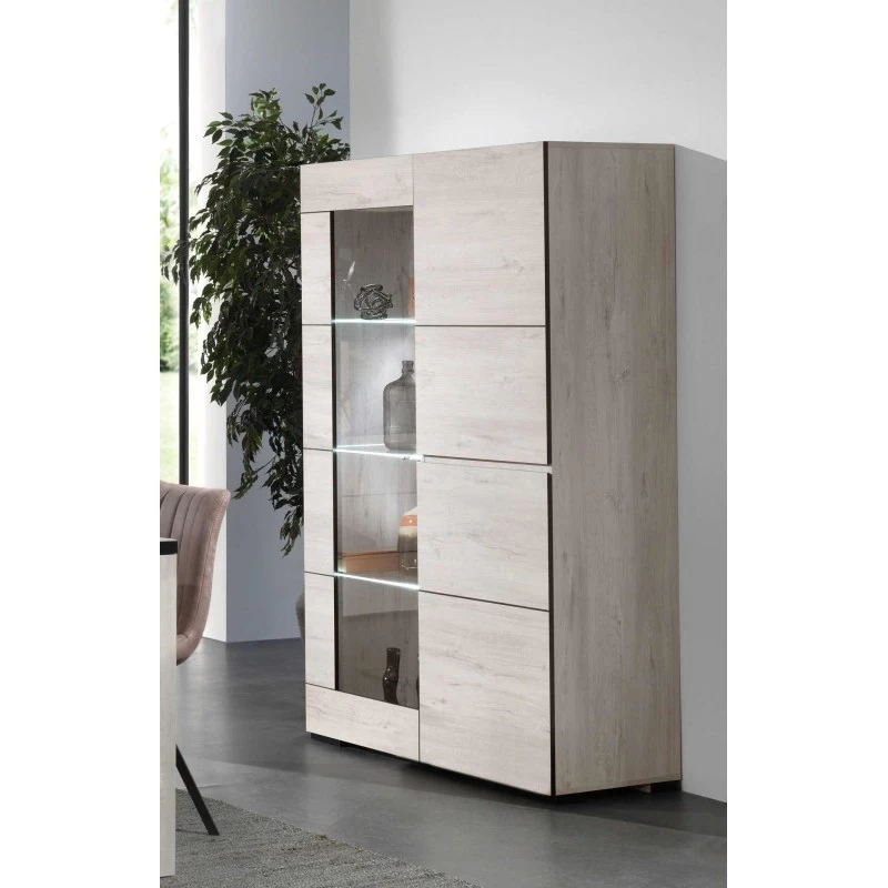 Vitrine éclairage LED Chêne Blanchi Elba 4 Vitrine éclairage LED Chêne Blanchi Elba – Image 2