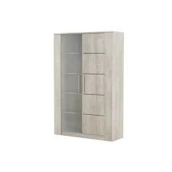 Demeyere Vitrine LED 2 Portes CANNES Chêne Champagne/béton Clair -Décoration De Meubles vitrine led 2 portes cannes chene champagne beton clair 4